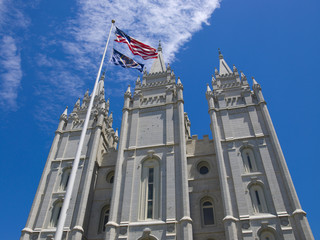 Fototapeta na wymiar Mormon Temple w Salt Lake City, Utah