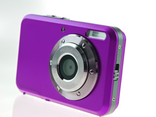 purple digital compact camera
