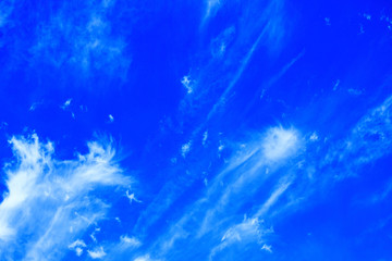 Obraz na płótnie Canvas féerie de nuages de beau temps sur fond de ciel bleu