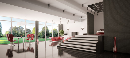 Modern apartment interior 3d