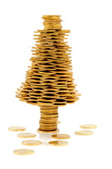 Happy tree made of gold coins