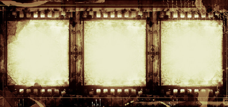Grunge film frame with space for your  images
