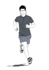 Hombre corriendo escuchando musica