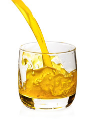 orange juice pored in glass
