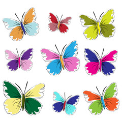 Fototapeta na wymiar butterflies set