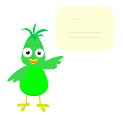 Vector bird with the desk