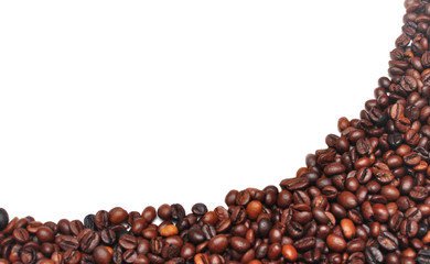 Fototapeta premium coffee beans on white