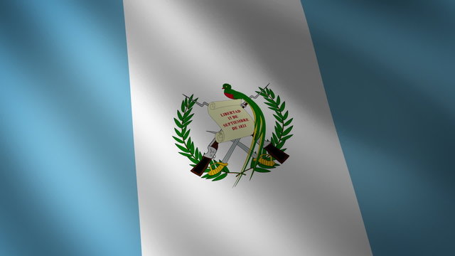 Bandera de Guatemala ondulante al viento. Bucle continuo