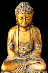 statuette de Bouddha sur fond noir