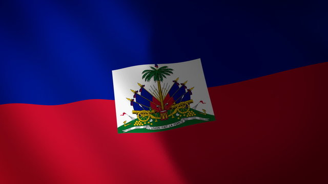 Bandera de Haití ondulante al viento. Bucle continuo