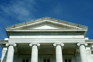 Old courthouse with blue sky