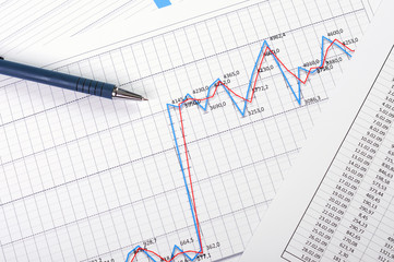 Charts and graphs of sales