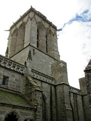 Locronan and church in Brittany (France)