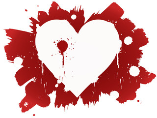 Bleeding heart shape in paint - obrazy, fototapety, plakaty