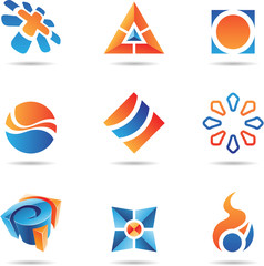 Abstract blue and orange Icon Set 22