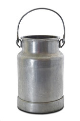 old milk can isolated on white background