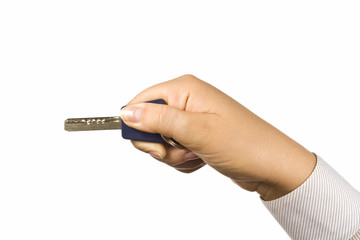 Woman holding a key