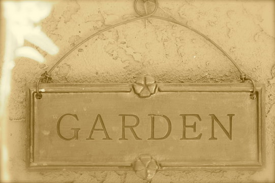 garden sign, antique