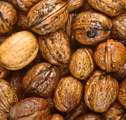 background of wet walnuts