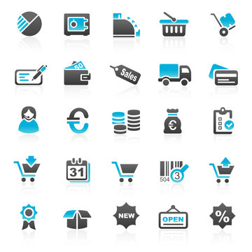 blue finance business icons - set 4