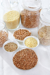 grains and cereals in the glassy jar