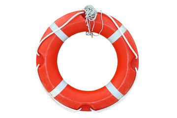 Ring-buoy on the white background
