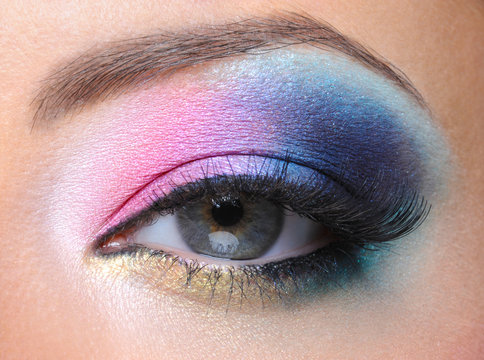 fashion makeup of a female eye