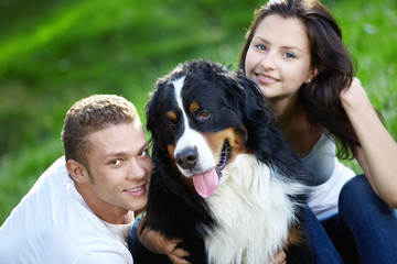 Couple with dog