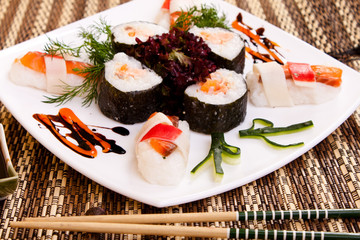 sushi with decoration