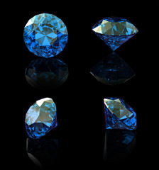 Round swiss blue topaz