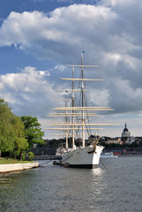 Fototapeta na wymiar Sailing ship. Stockholm, Sweden