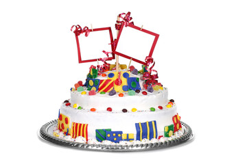 Colorful Birthday Cake With Blank Space for Your Message