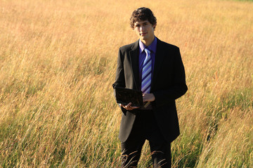 Mobiler Netbookeinsatz im Kornfeld