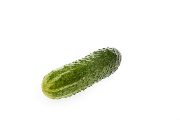 Single fresh pickle isolated on a white background
