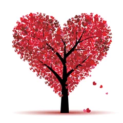 Keuken spatwand met foto Valentijnsboom, liefde, blad van harten © Kudryashka