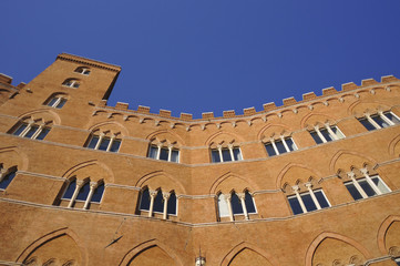Tuscany Building in Siena blue sky