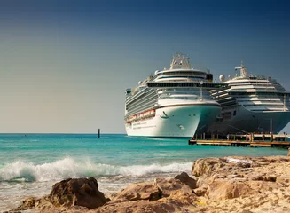 Fotobehang Cruise Ships in Port at Grand Turk Islands, Caribbean © Ruth P. Peterkin