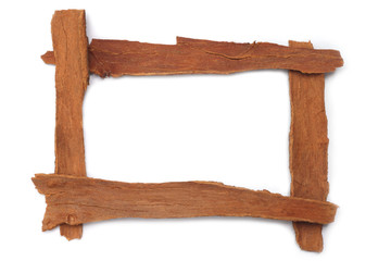 Frame made of dried cinnamon barks