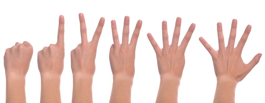 Woman hands counting