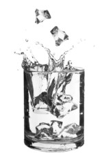 Water in a glass isolated