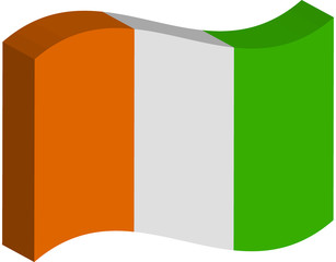 Flagge Elfenbeinküste, wehend, Stein