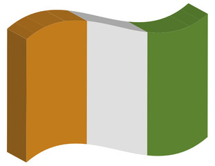 Flagge Elfenbeinküste, wehend, Stein