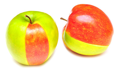 sliced of red and green apple