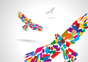 Colorful abstract artistic bird vector illustration