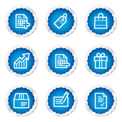 Shopping web icons set 1, blue stickers series