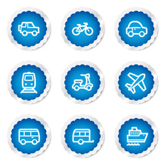Transport  web icons, blue stickers series