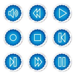 Walkman web icons, blue stickers series