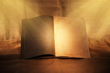 old book in evening ambient light