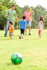 Family spending their leisure time in the park