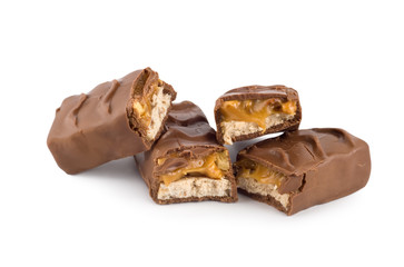 Chocolate with caramel isolated